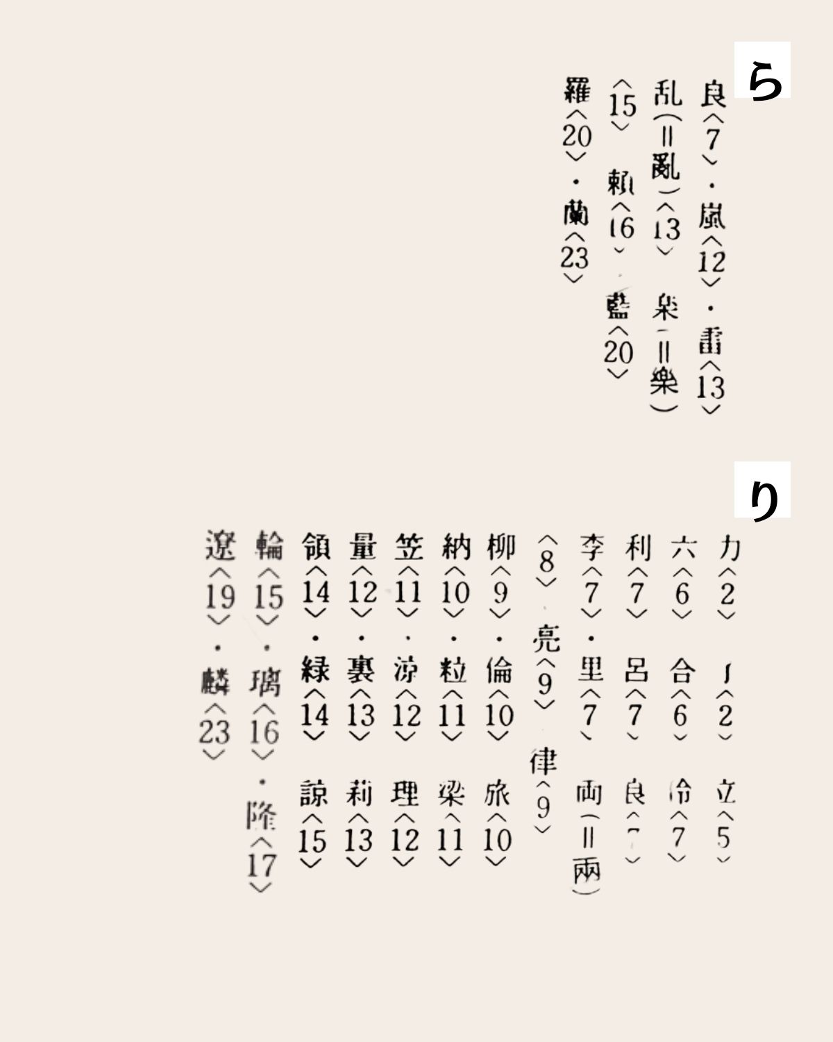 ら行 1